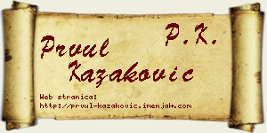 Prvul Kazaković vizit kartica